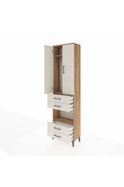 Arges Dolap 3 Raflı 4 Çekmeceli Tek Askılı 60x30x221 - S29M169V7A