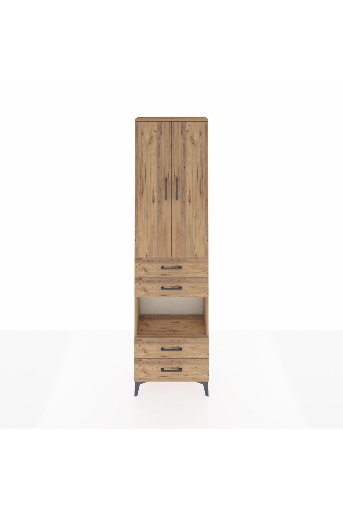Arges Dolap 3 Raflı 4 Çekmeceli Tek Askılı 60x30x221 - S29M169V9A