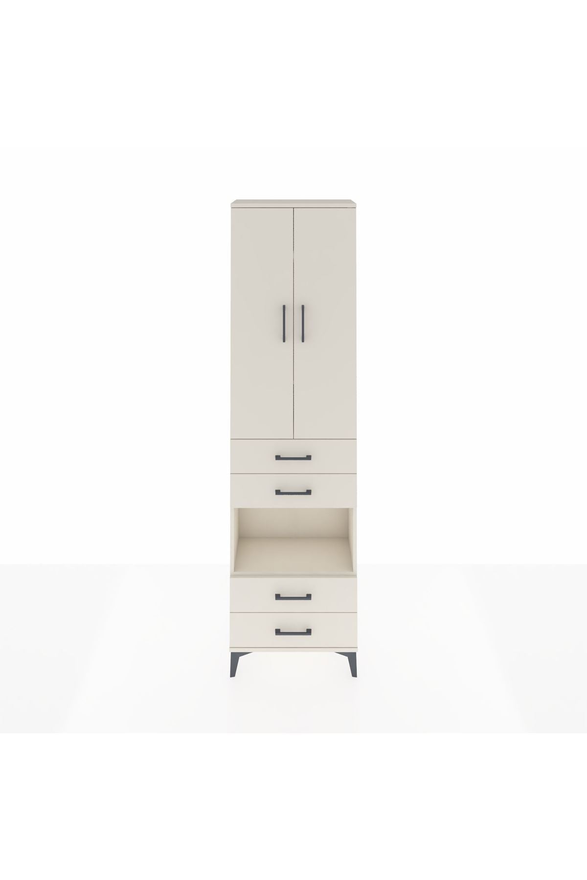 Arges Dolap 4 Raflı 4 Çekmeceli 2 Kapaklı 60x30x221 - S29M170V1A