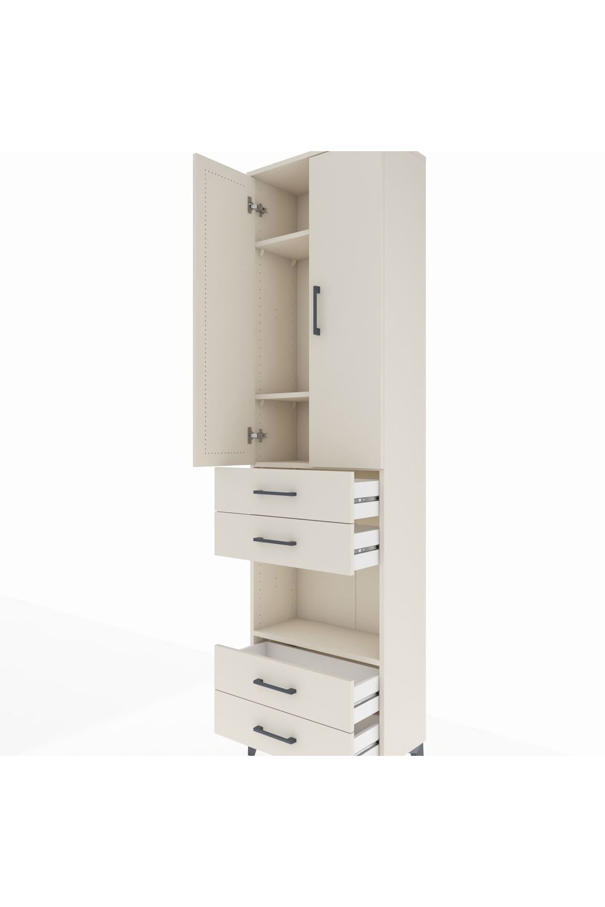 Arges Dolap 4 Raflı 4 Çekmeceli 2 Kapaklı 60x30x221 - S29M170V1A