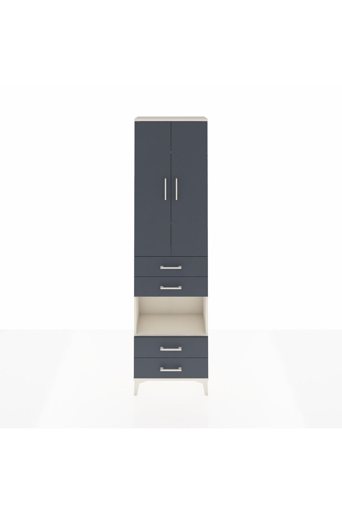 Arges Dolap 4 Raflı 4 Çekmeceli 2 Kapaklı 60x30x221 - S29M170V2A