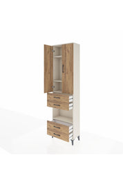 Arges Dolap 4 Raflı 4 Çekmeceli 2 Kapaklı 60x30x221 - S29M170V3A