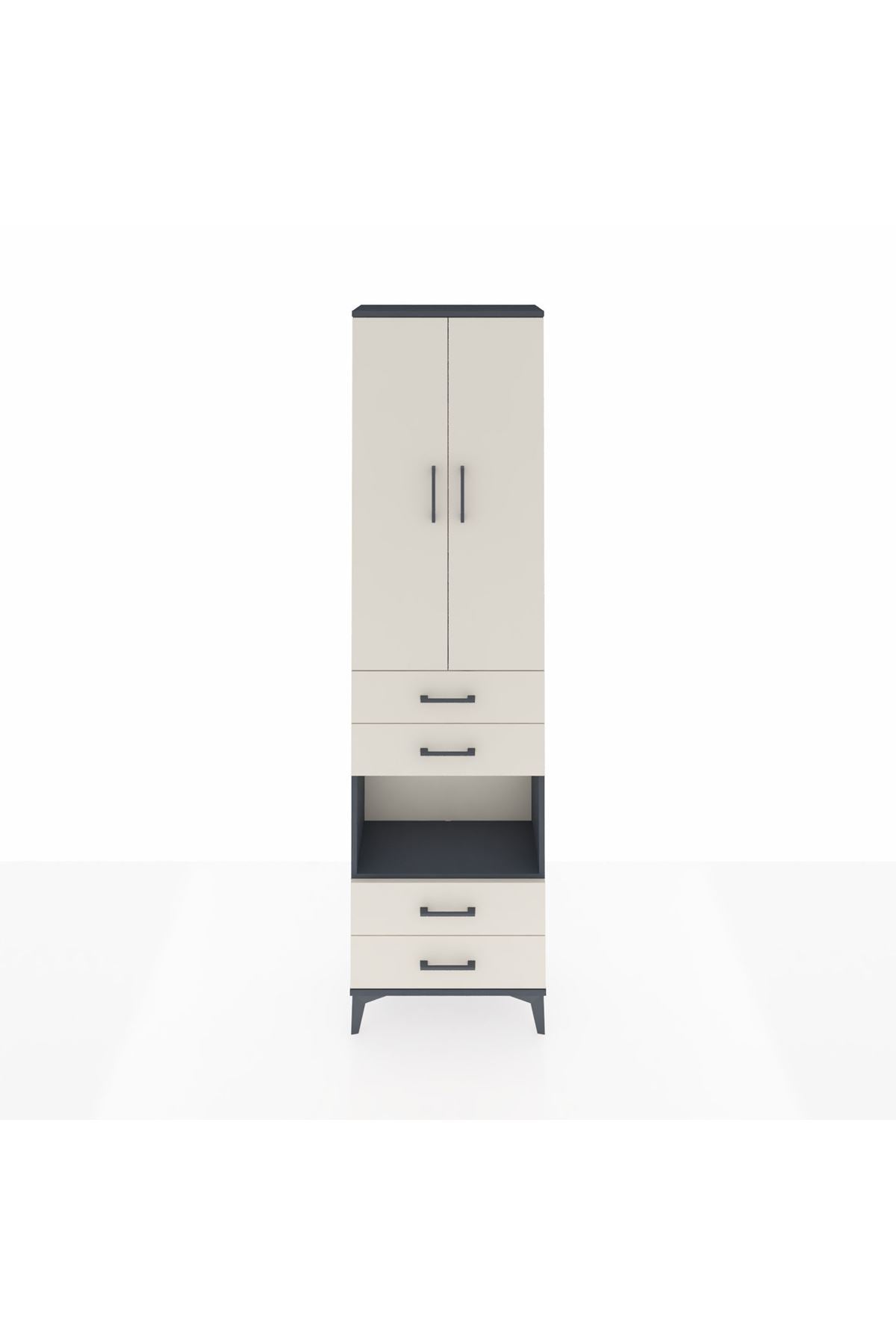 Arges Dolap 4 Raflı 4 Çekmeceli 2 Kapaklı 60x30x221 - S29M170V4A