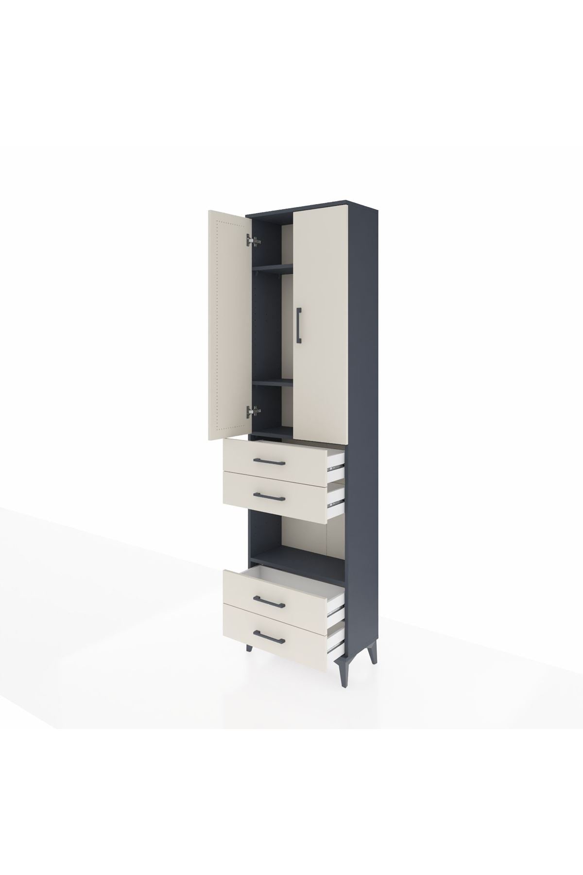 Arges Dolap 4 Raflı 4 Çekmeceli 2 Kapaklı 60x30x221 - S29M170V4A