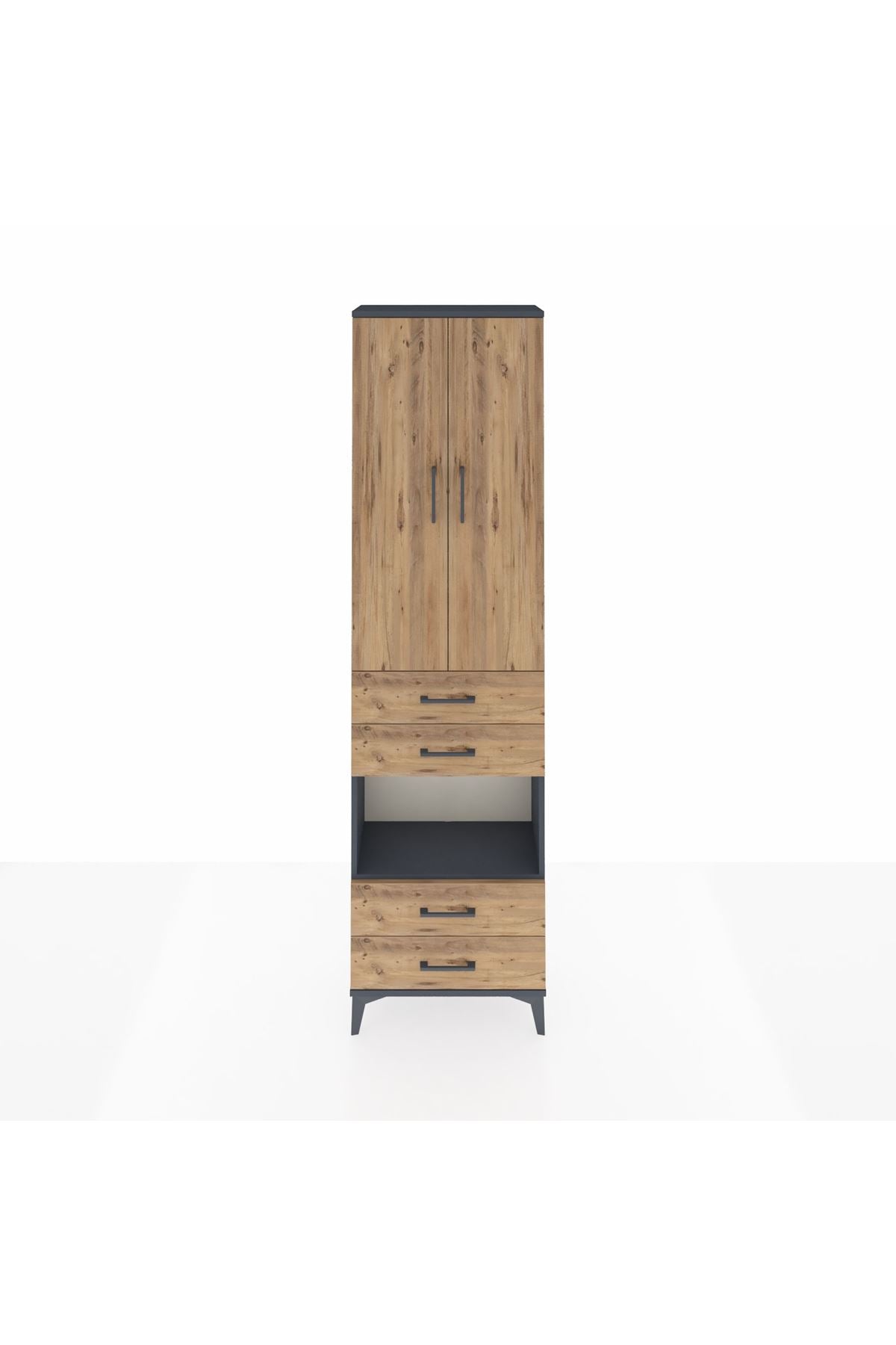 Arges Dolap 4 Raflı 4 Çekmeceli 2 Kapaklı 60x30x221 - S29M170V6A