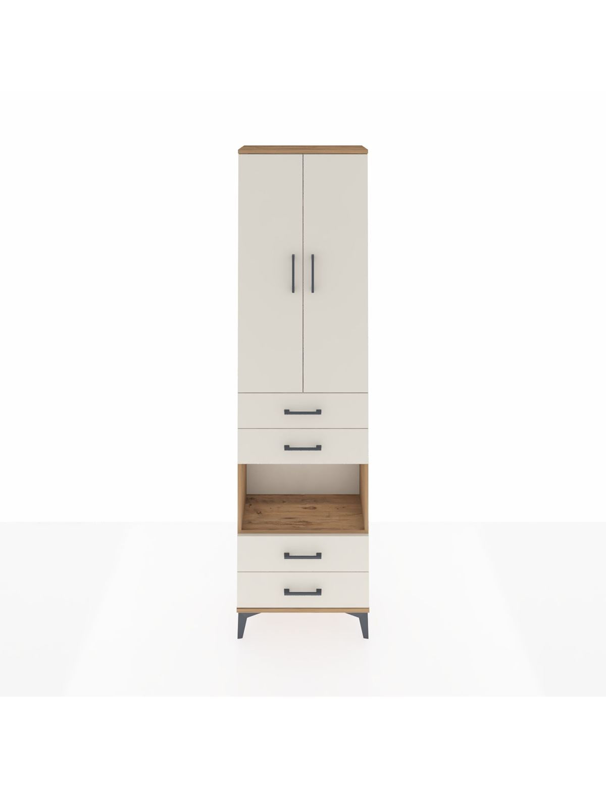 Arges Dolap 4 Raflı 4 Çekmeceli 2 Kapaklı 60x30x221 - S29M170V7A