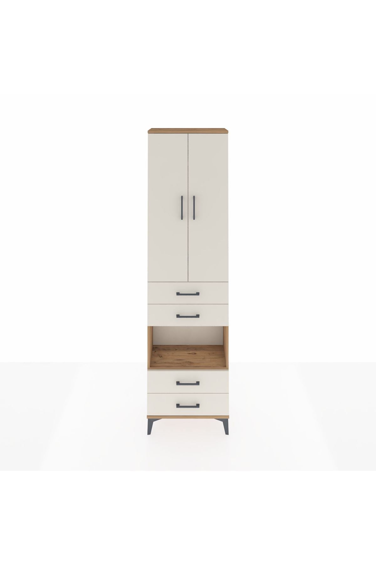 Arges Dolap 4 Raflı 4 Çekmeceli 2 Kapaklı 60x30x221 - S29M170V7A