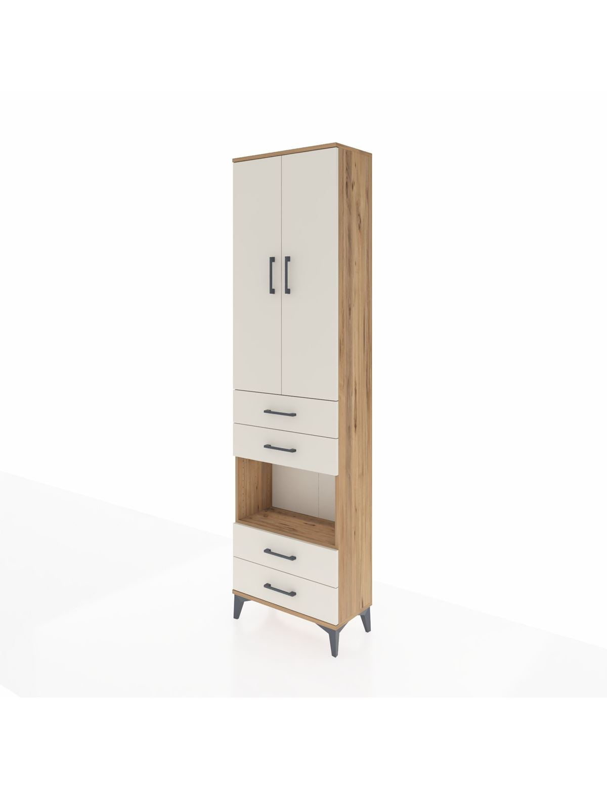 Arges Dolap 4 Raflı 4 Çekmeceli 2 Kapaklı 60x30x221 - S29M170V7A