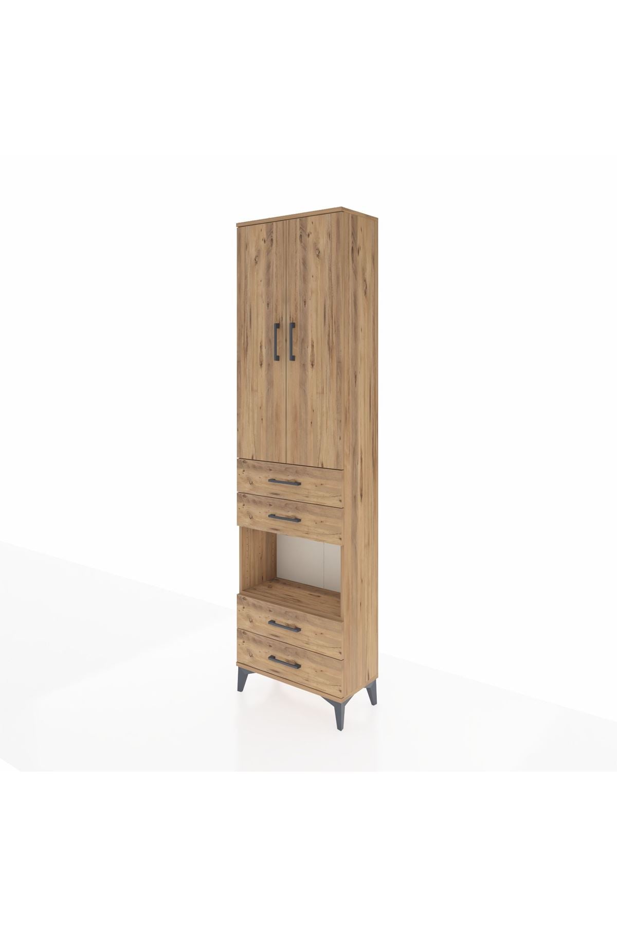 Arges Dolap 4 Raflı 4 Çekmeceli 2 Kapaklı 60x30x221 - S29M170V9A