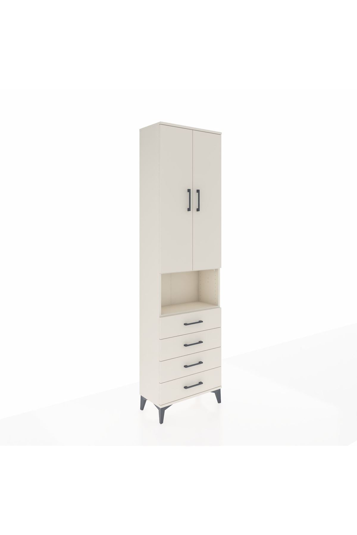 Arges Dolap 3 Raflı 4 Çekmeceli Tek Askılı 60x30x221 - S29M175V1A