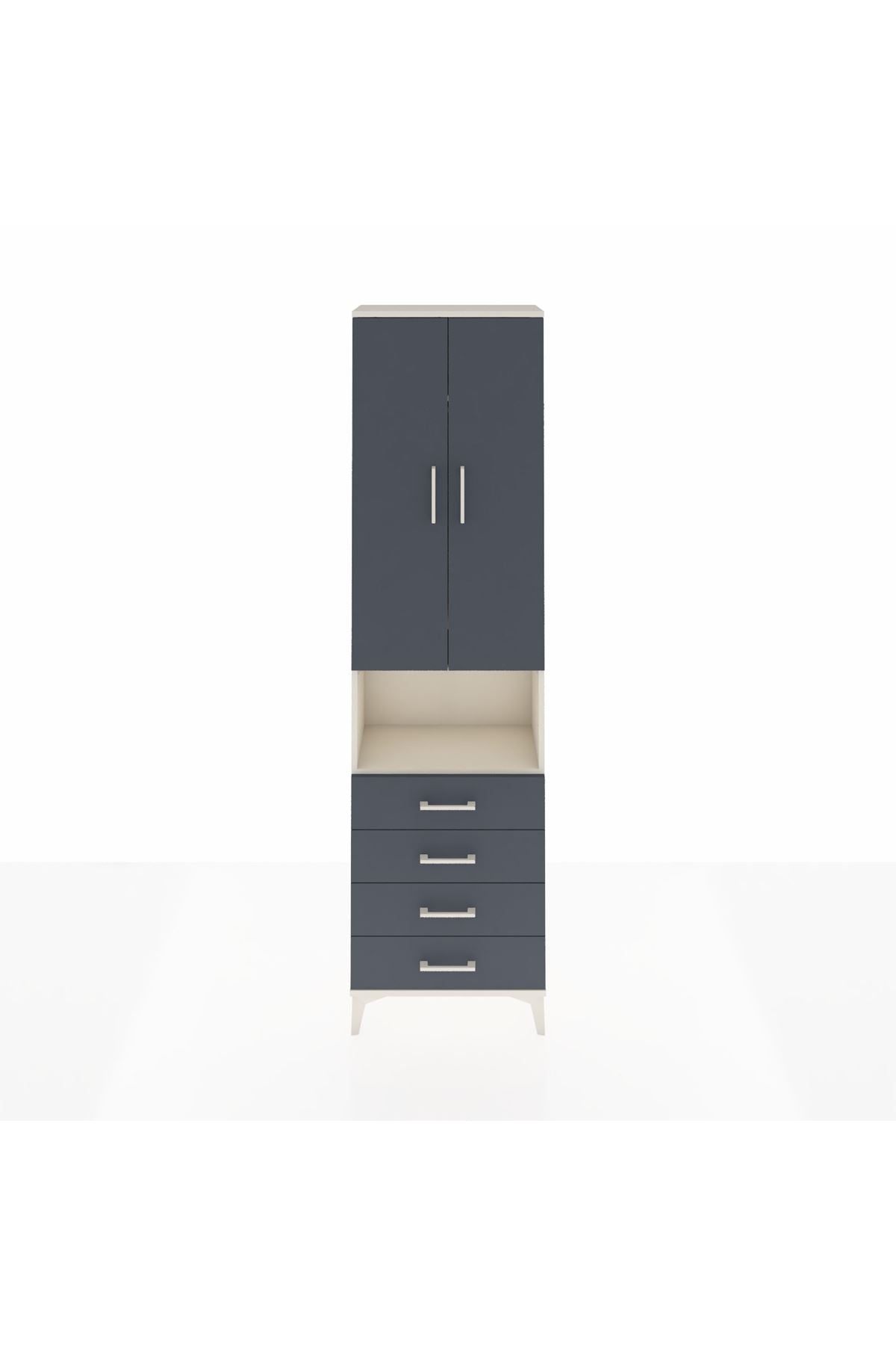 Arges Dolap 3 Raflı 4 Çekmeceli Tek Askılı 60x30x221 - S29M175V2A