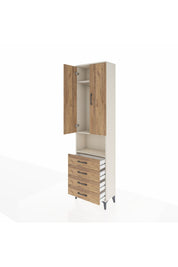 Arges Dolap 3 Raflı 4 Çekmeceli Tek Askılı 60x30x221 - S29M175V3A