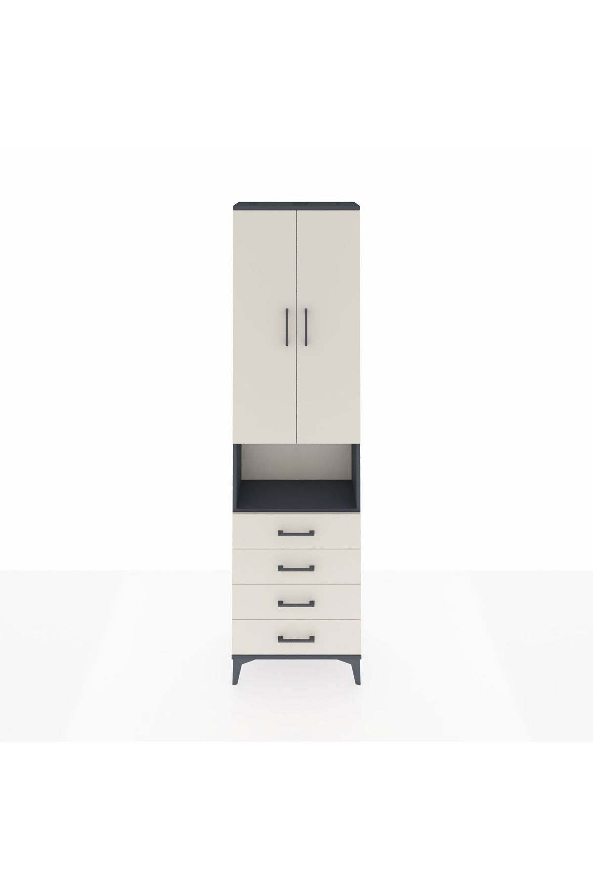 Arges Dolap 3 Raflı 4 Çekmeceli Tek Askılı 60x30x221 - S29M175V4A