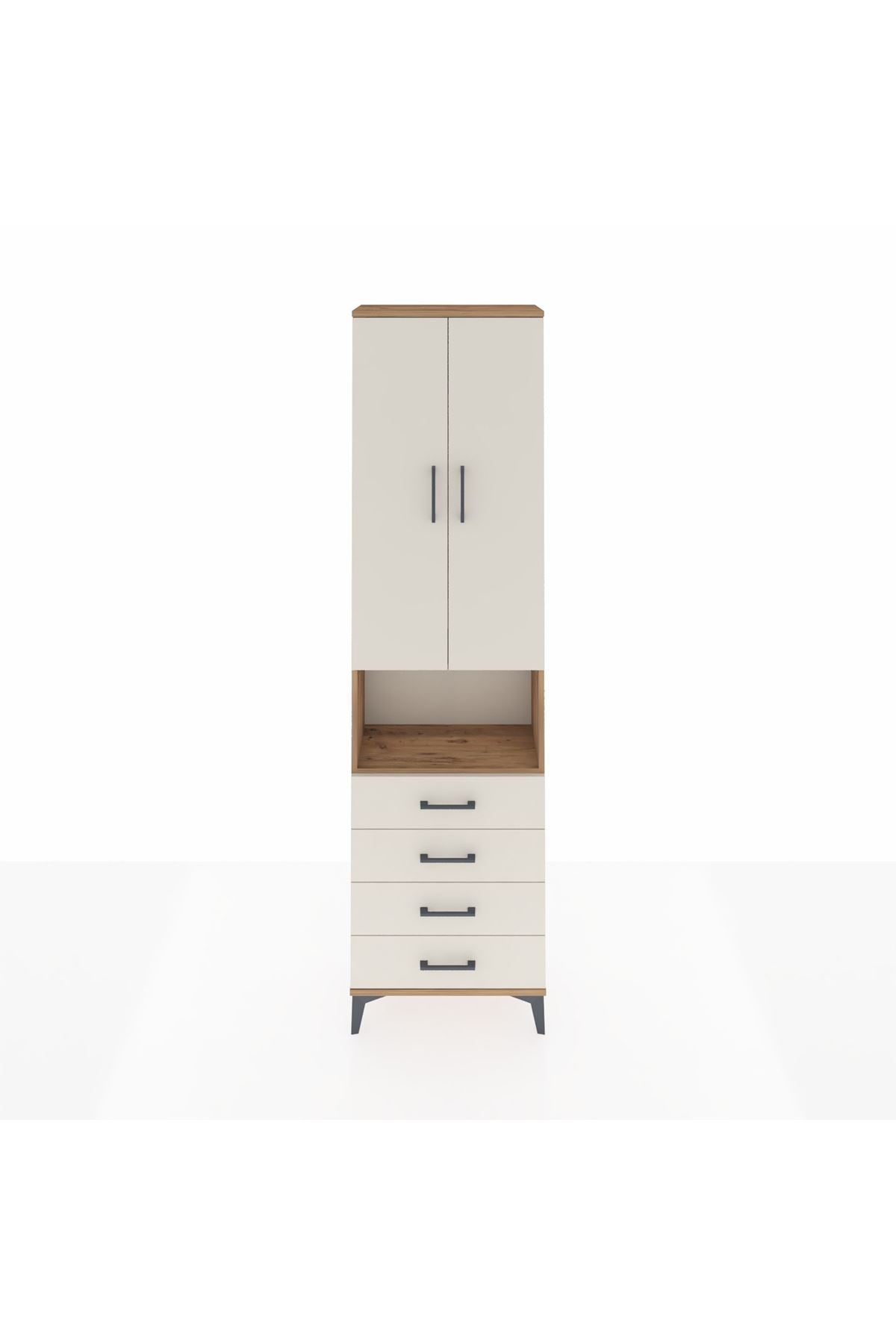 Arges Dolap 3 Raflı 4 Çekmeceli Tek Askılı 60x30x221 - S29M175V7A