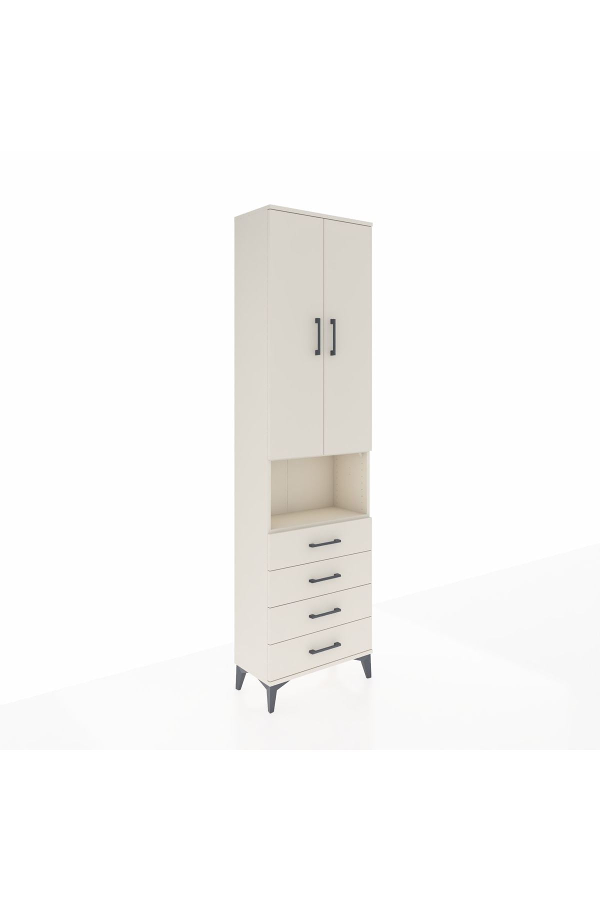 Arges Dolap 4 Raflı 4 Çekmeceli 2 Kapaklı 60x30x221 - S29M176V1A