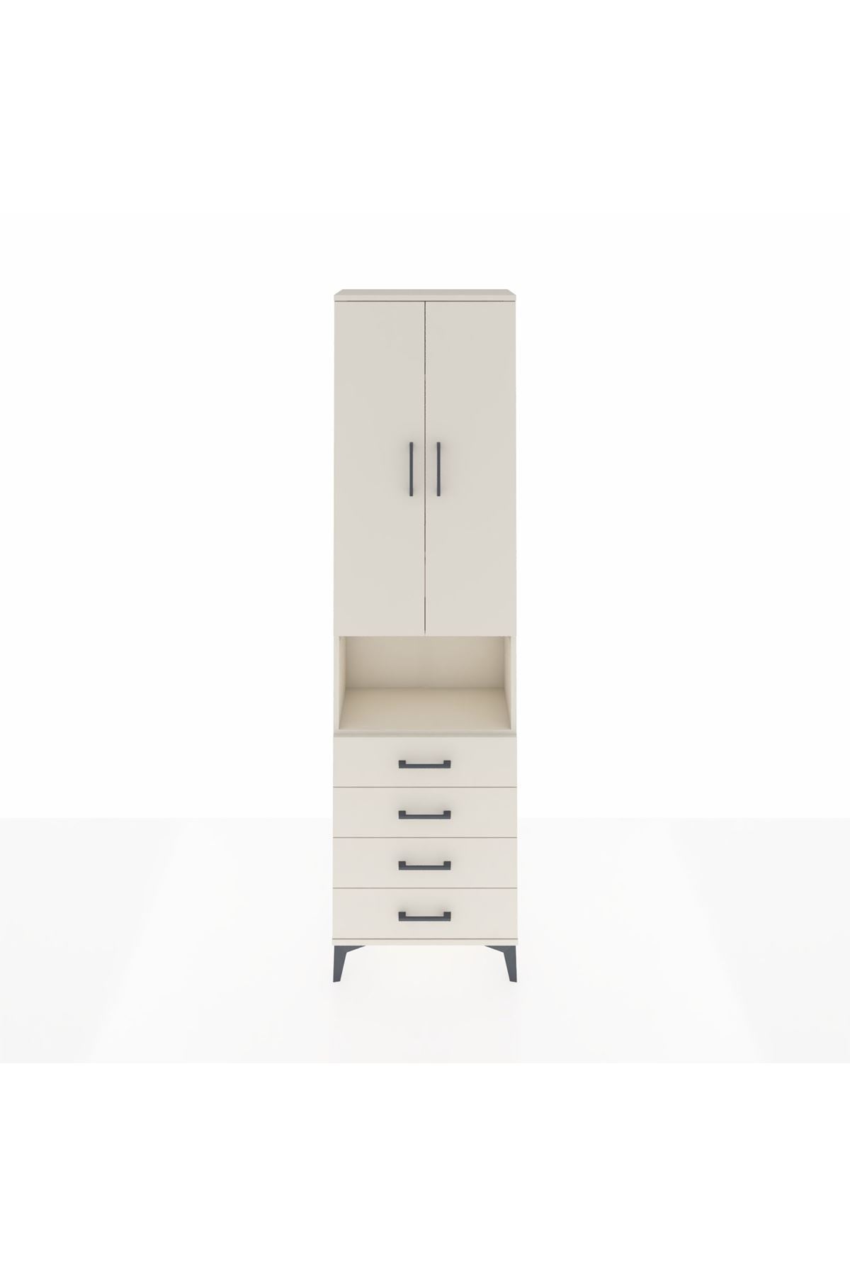 Arges Dolap 4 Raflı 4 Çekmeceli 2 Kapaklı 60x30x221 - S29M176V1A