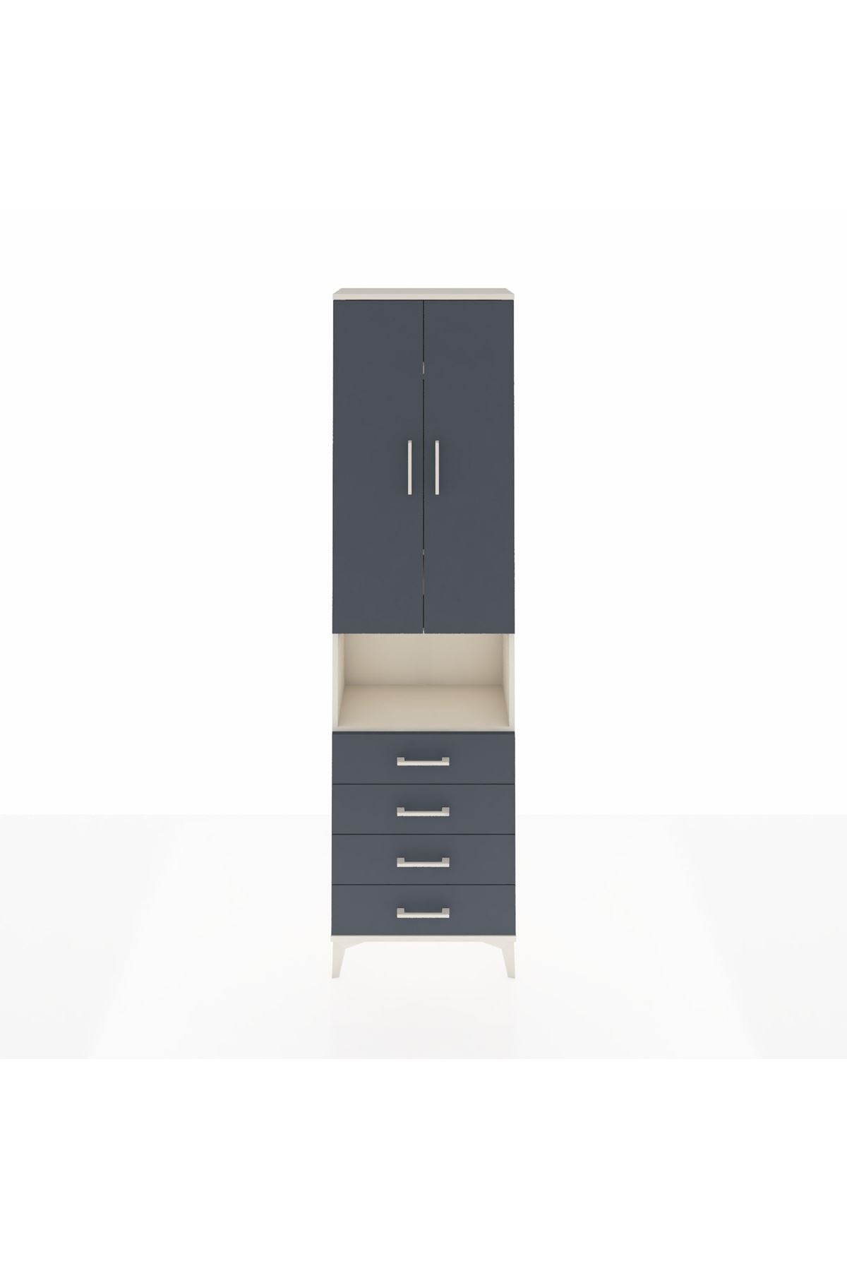 Arges Dolap 4 Raflı 4 Çekmeceli 2 Kapaklı 60x30x221 - S29M176V2A
