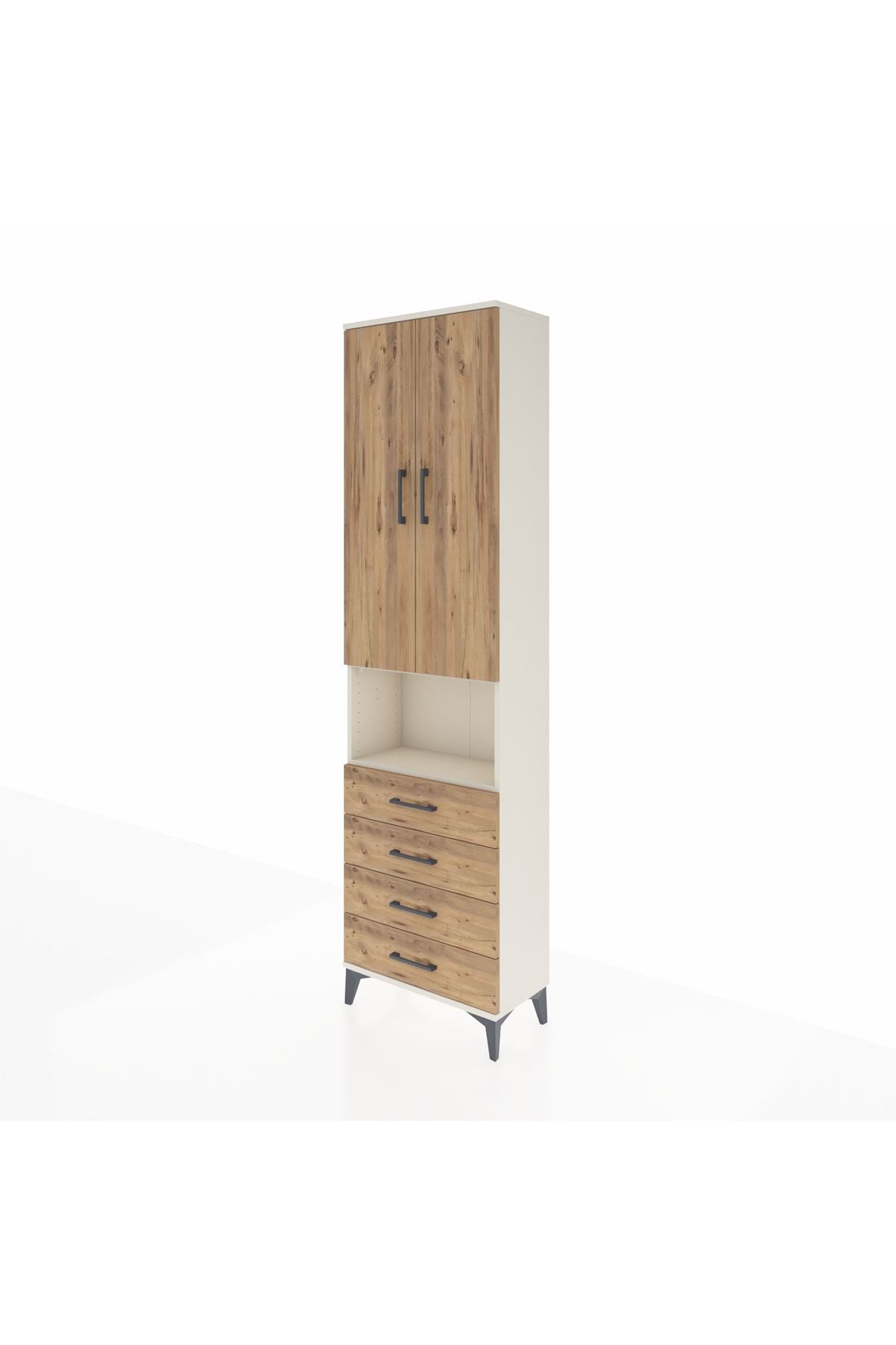 Arges Dolap 4 Raflı 4 Çekmeceli 2 Kapaklı 60x30x221 - S29M176V3A
