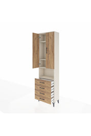 Arges Dolap 4 Raflı 4 Çekmeceli 2 Kapaklı 60x30x221 - S29M176V3A