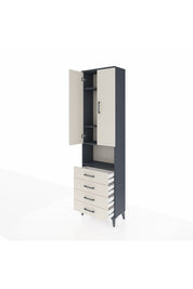 Arges Dolap 4 Raflı 4 Çekmeceli 2 Kapaklı 60x30x221 - S29M176V4A