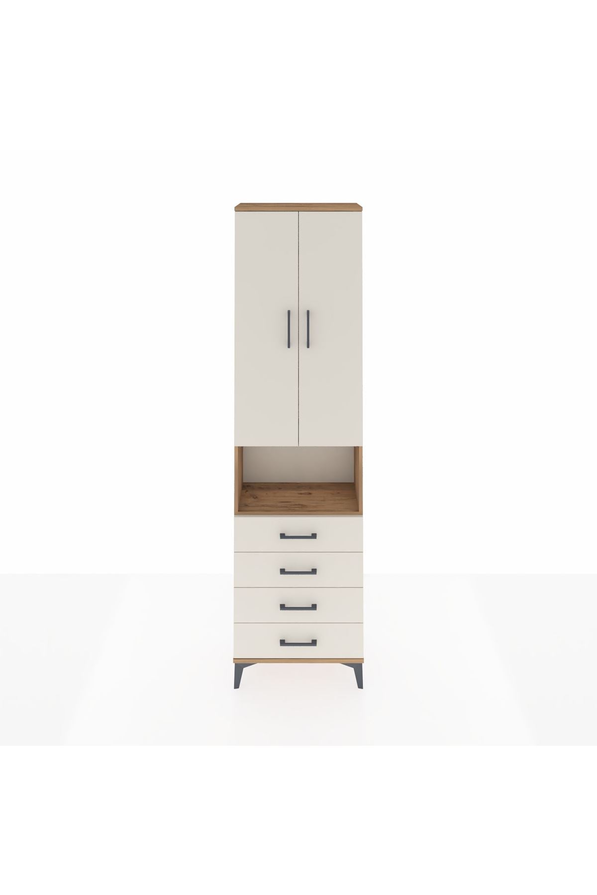 Arges Dolap 4 Raflı 4 Çekmeceli 2 Kapaklı 60x30x221 - S29M176V7A
