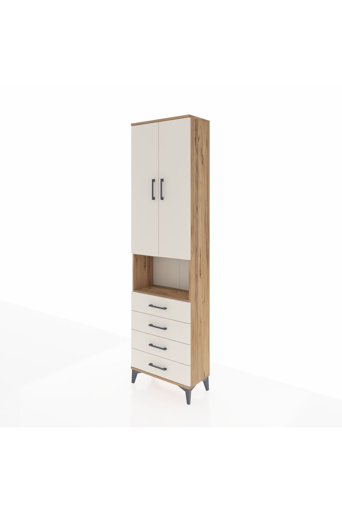 Arges Dolap 4 Raflı 4 Çekmeceli 2 Kapaklı 60x30x221 - S29M176V7A