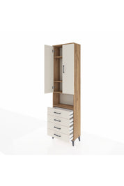 Arges Dolap 4 Raflı 4 Çekmeceli 2 Kapaklı 60x30x221 - S29M176V7A