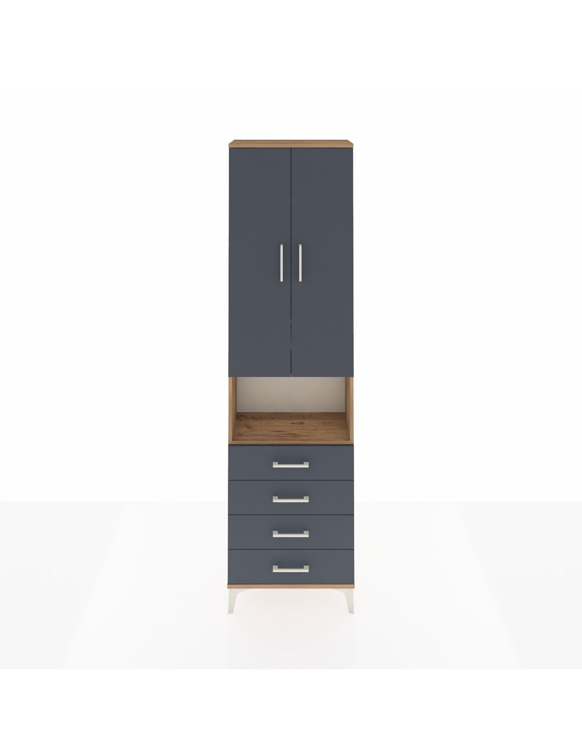 Arges Dolap 4 Raflı 4 Çekmeceli 2 Kapaklı 60x30x221 - S29M176V8A