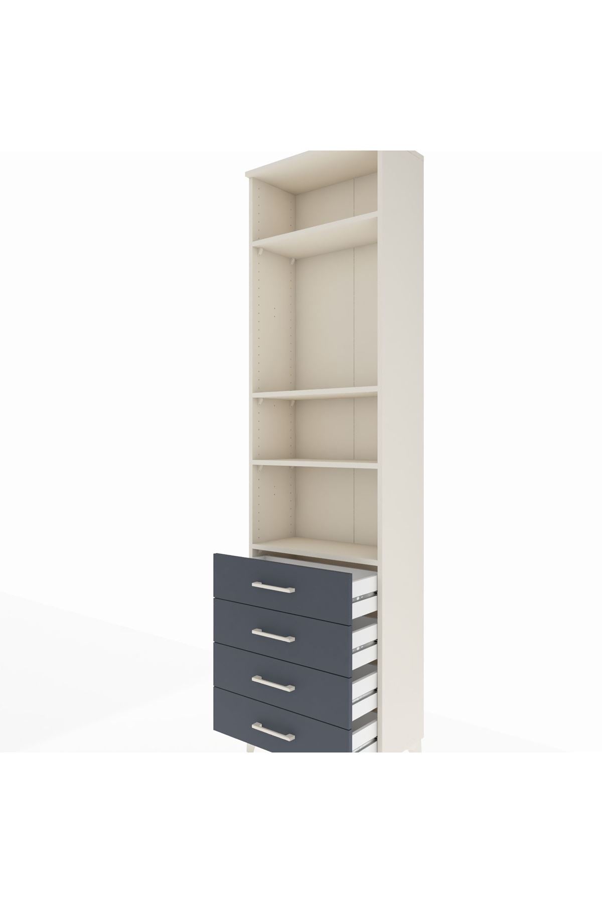 Arges Dolap 4 Raflı 4 Çekmeceli 60x30x221 - S29M177V2A