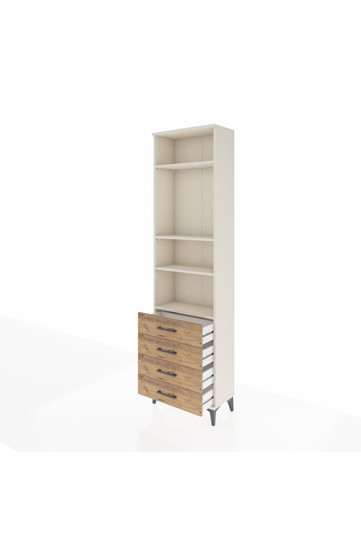 Arges Dolap 4 Raflı 4 Çekmeceli 60x30x221 - S29M177V3A