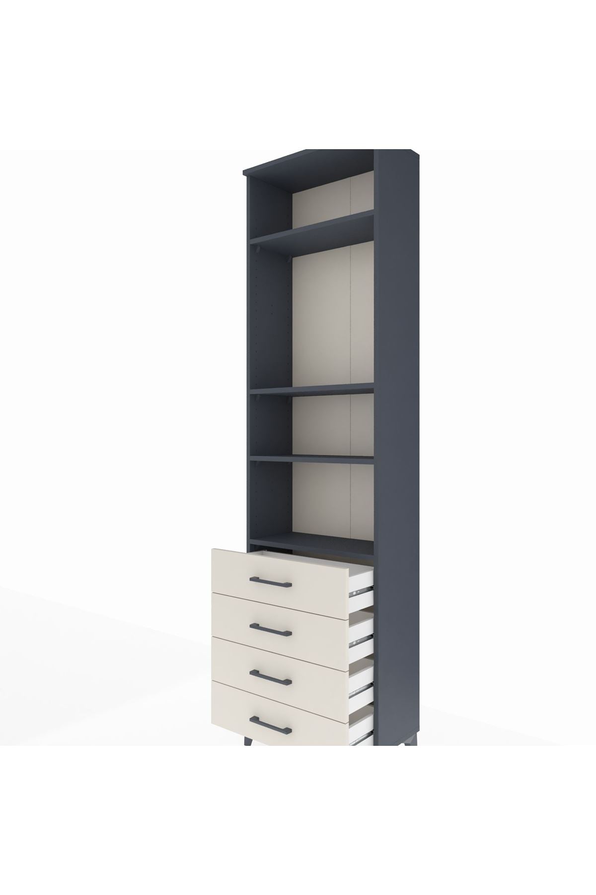 Arges Dolap 4 Raflı 4 Çekmeceli 60x30x221 - S29M177V4A