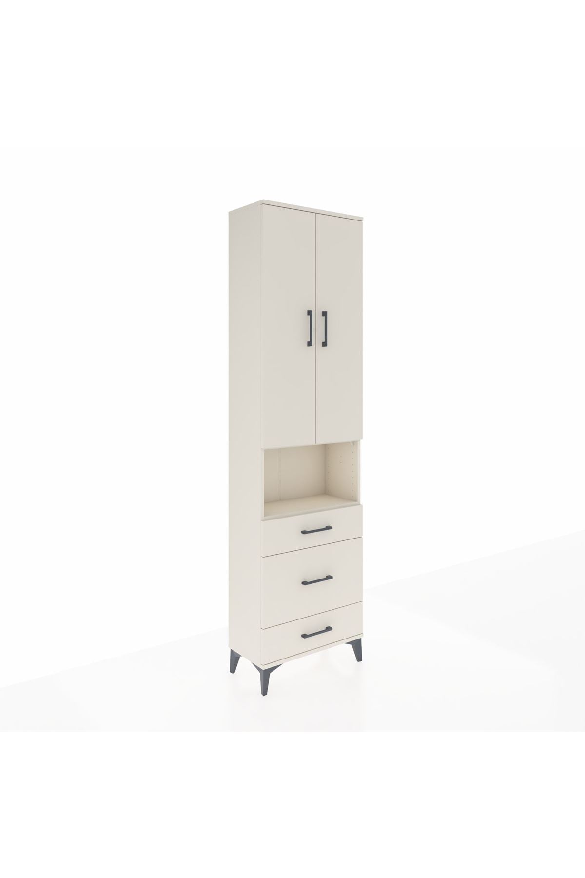 Arges Dolap 3 Raflı 3 Çekmeceli Tek Askılı 60x30x221 - S29M178V1A