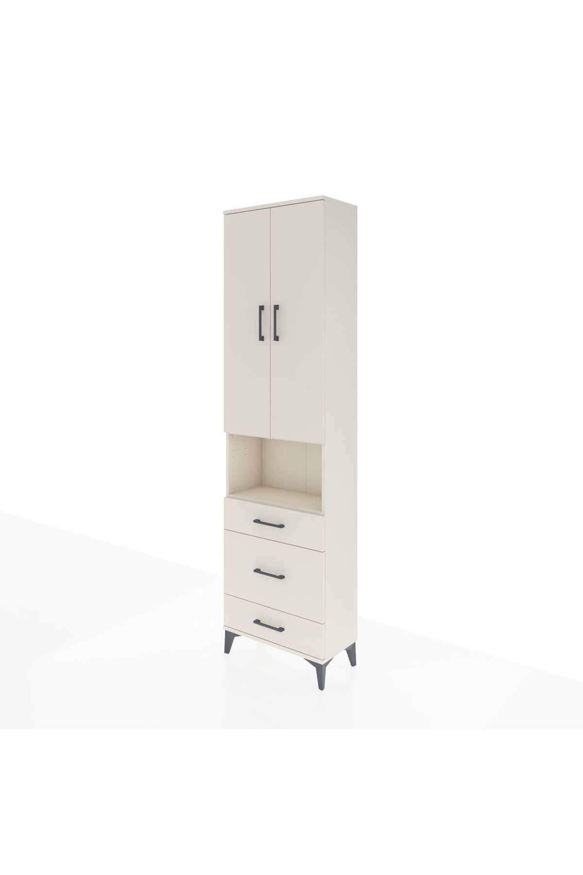 Arges Dolap 3 Raflı 3 Çekmeceli Tek Askılı 60x30x221 - S29M178V1A