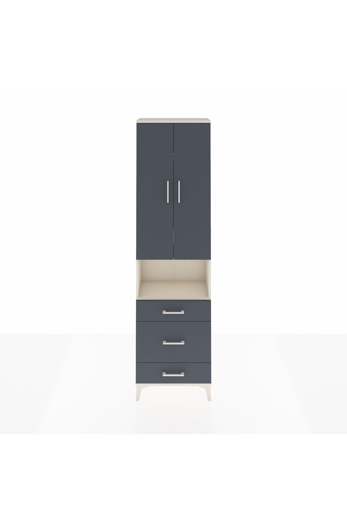 Arges Dolap 3 Raflı 3 Çekmeceli Tek Askılı 60x30x221 - S29M178V2A