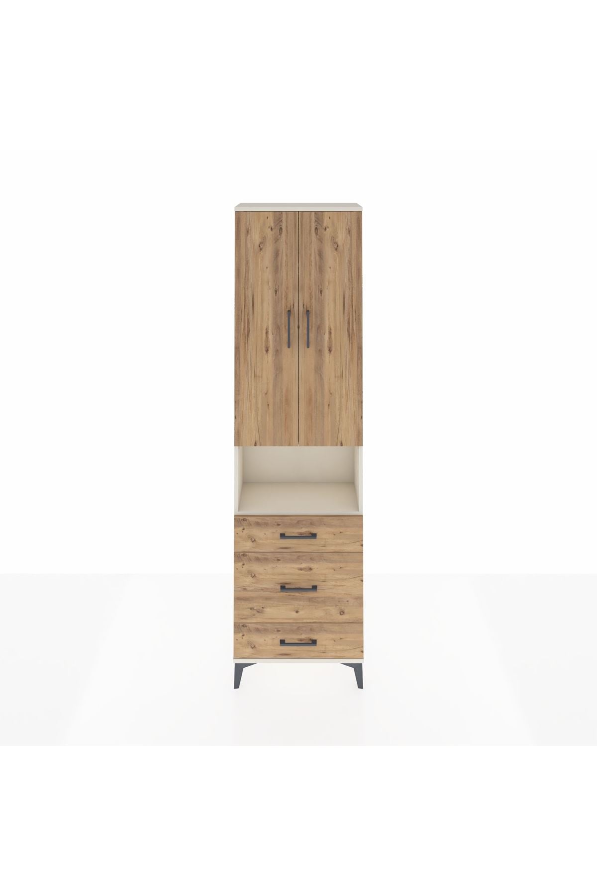 Arges Dolap 3 Raflı 3 Çekmeceli Tek Askılı 60x30x221 - S29M178V3A