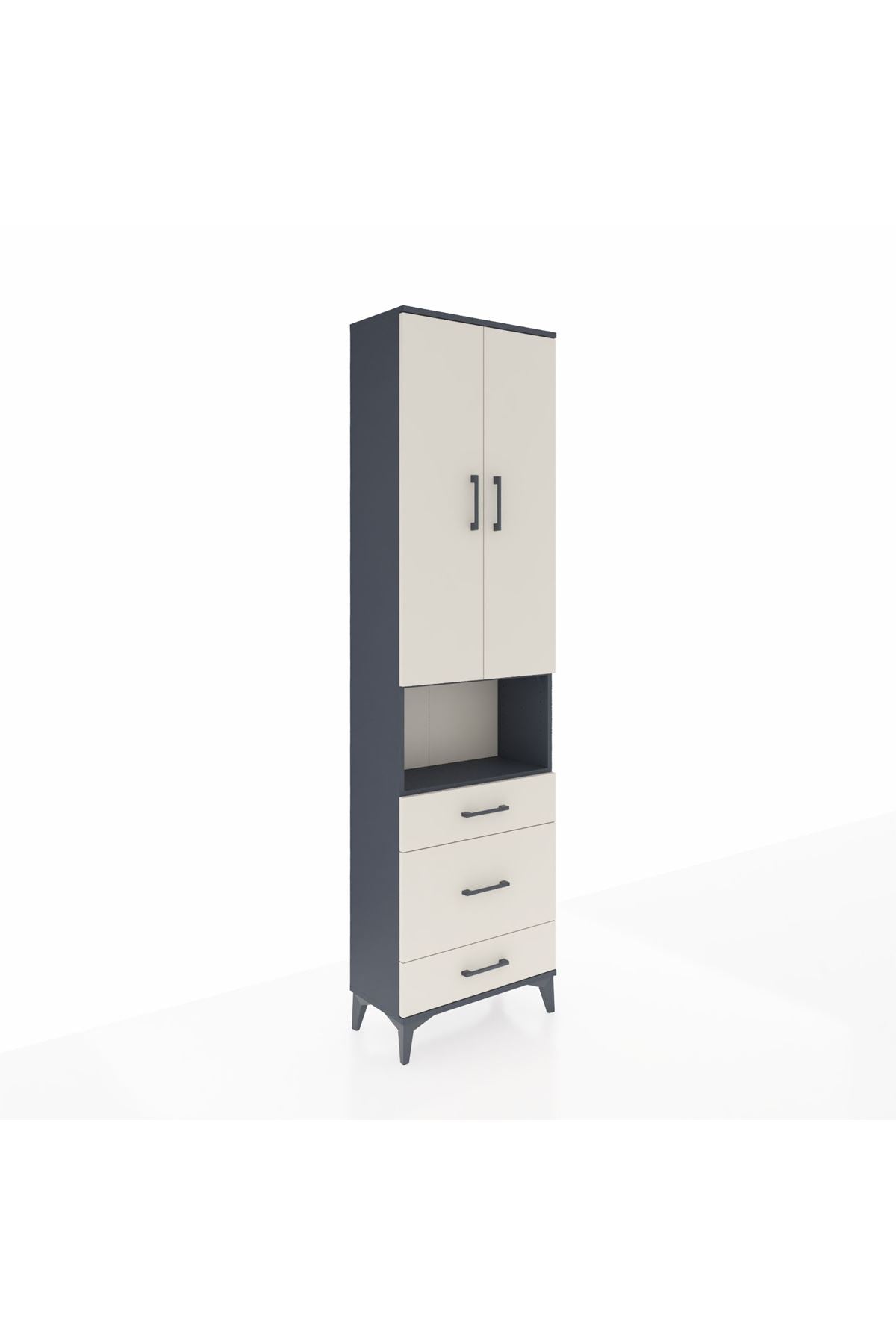Arges Dolap 3 Raflı 3 Çekmeceli Tek Askılı 60x30x221 - S29M178V4A