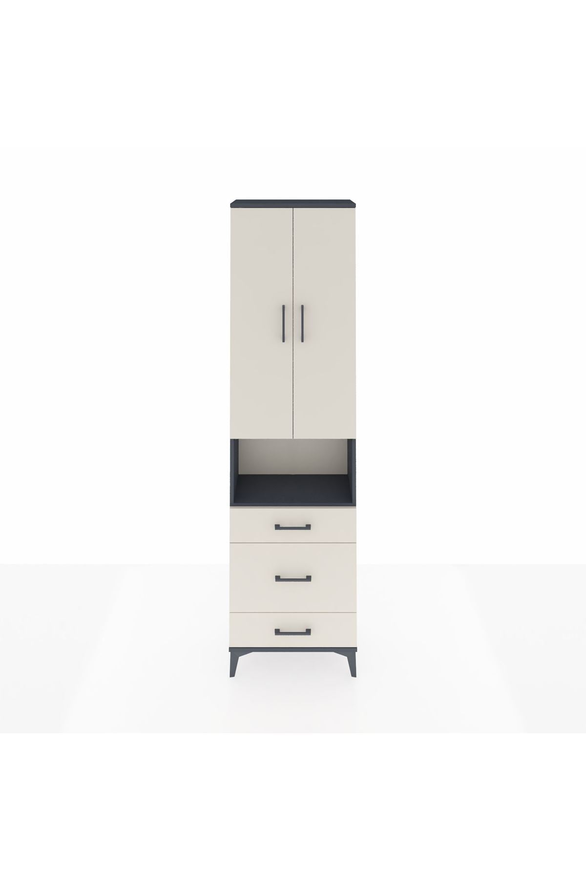 Arges Dolap 3 Raflı 3 Çekmeceli Tek Askılı 60x30x221 - S29M178V4A
