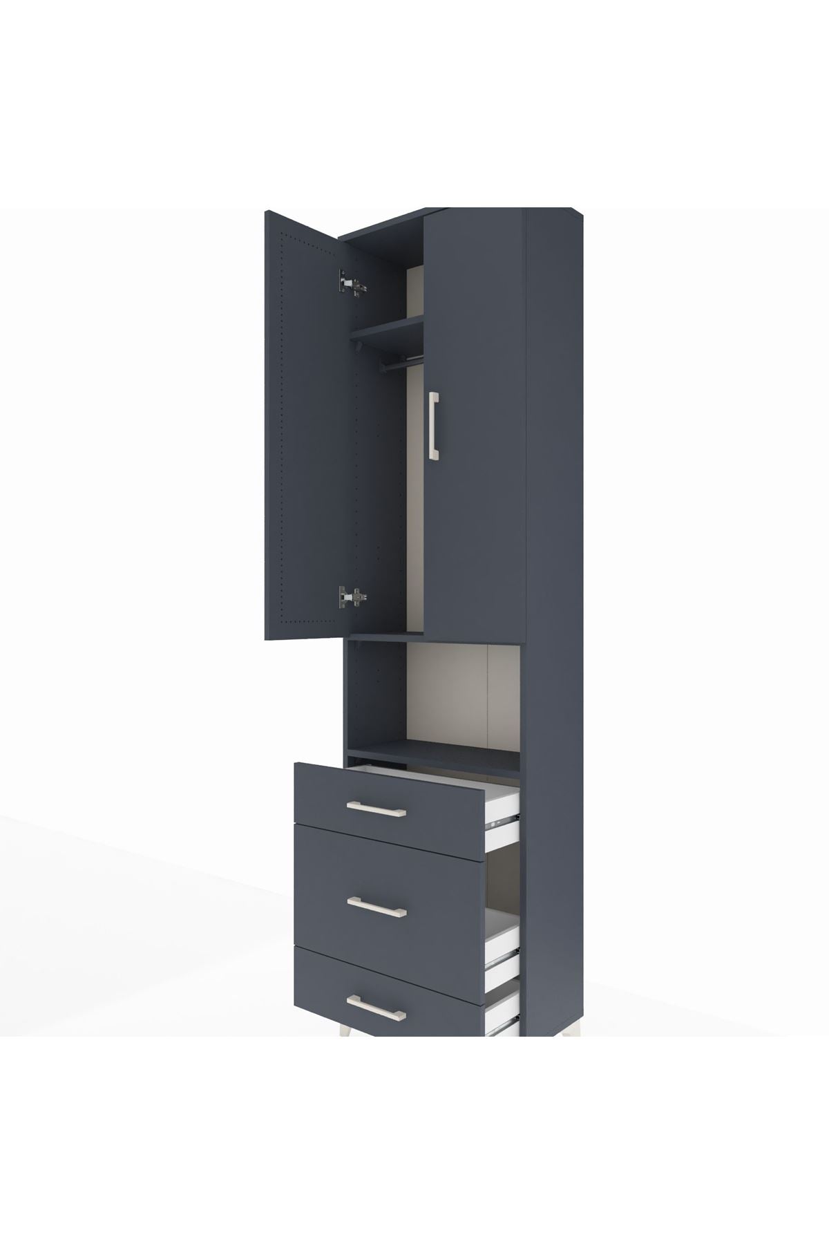 Arges Dolap 3 Raflı 3 Çekmeceli Tek Askılı 60x30x221 - S29M178V5A