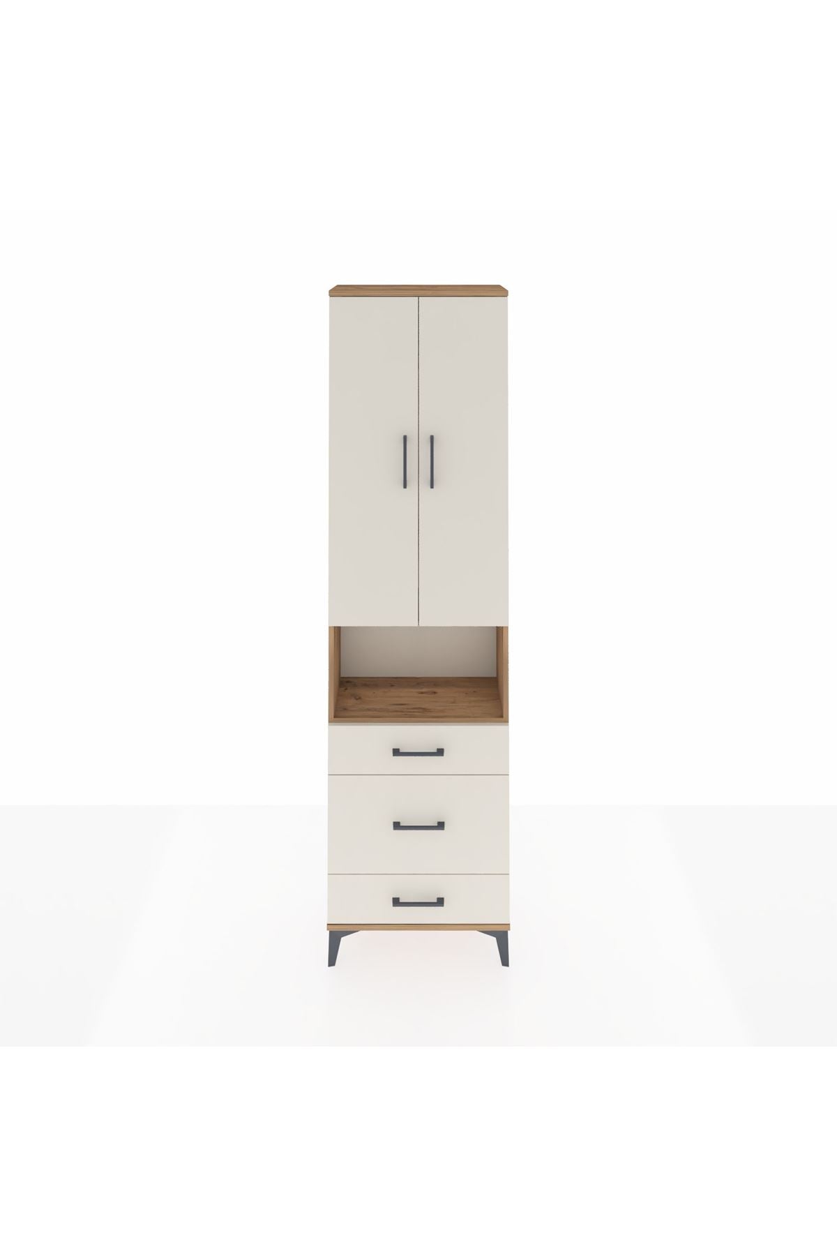 Arges Dolap 3 Raflı 3 Çekmeceli Tek Askılı 60x30x221 - S29M178V7A