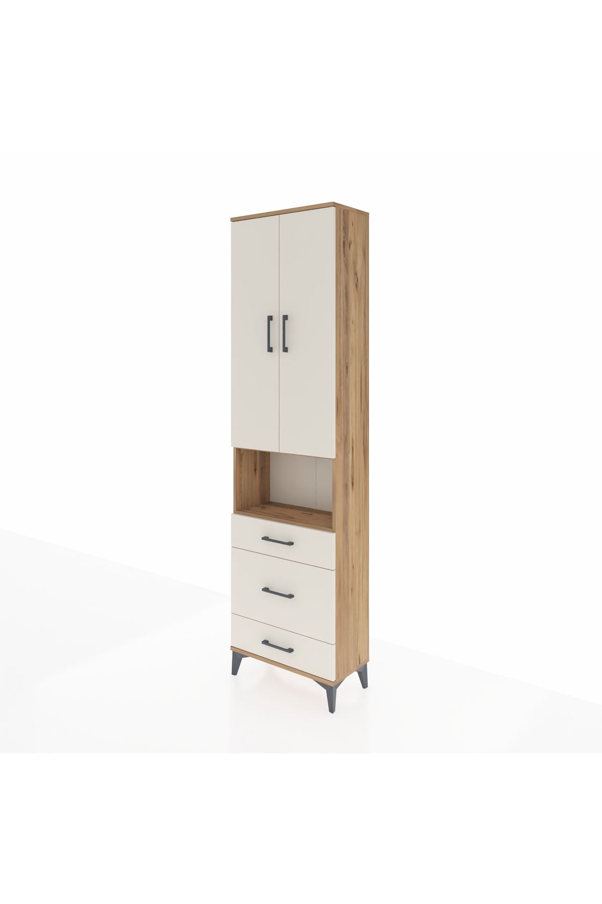 Arges Dolap 3 Raflı 3 Çekmeceli Tek Askılı 60x30x221 - S29M178V7A