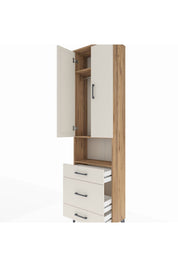 Arges Dolap 3 Raflı 3 Çekmeceli Tek Askılı 60x30x221 - S29M178V7A