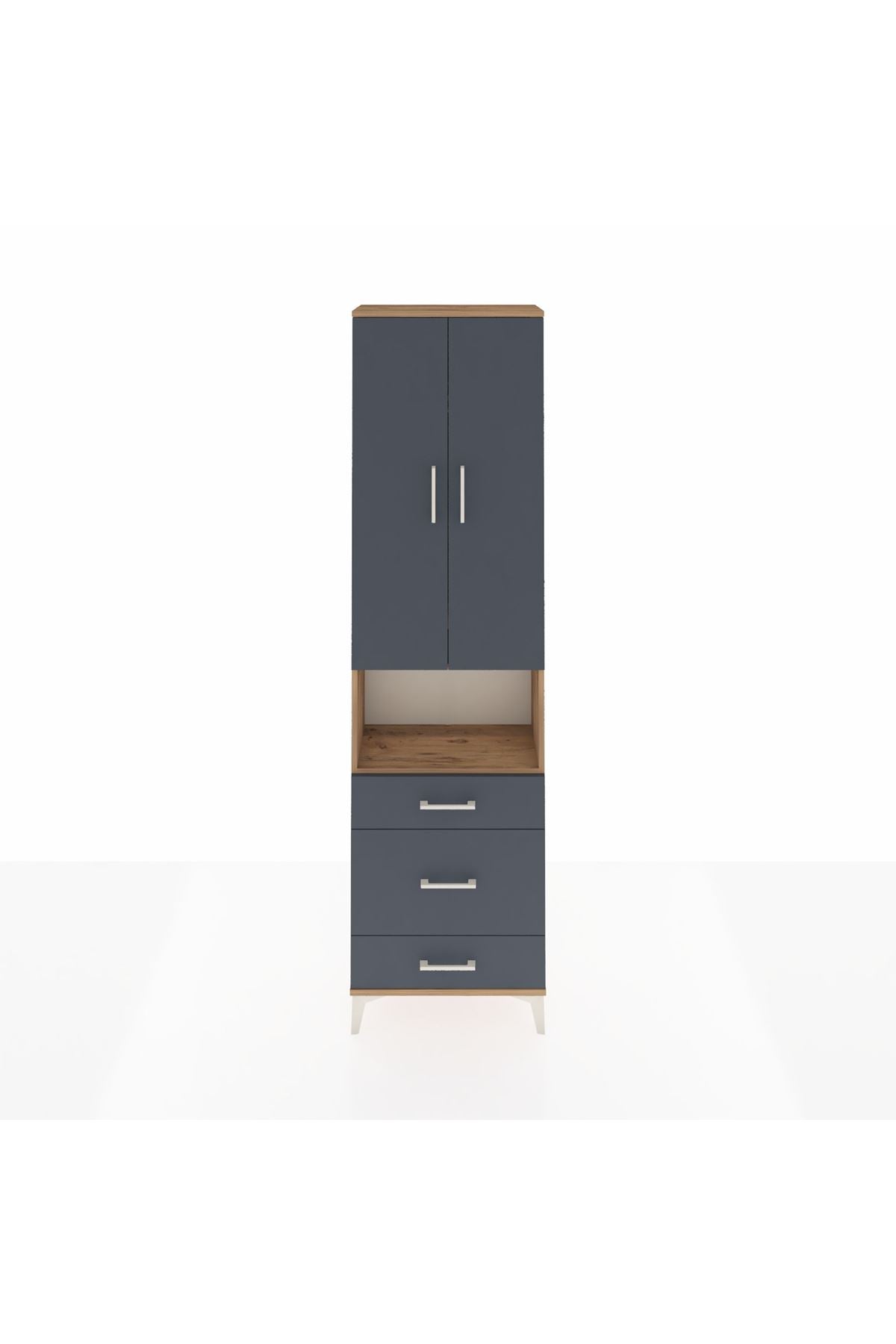 Arges Dolap 3 Raflı 3 Çekmeceli Tek Askılı 60x30x221 - S29M178V8A
