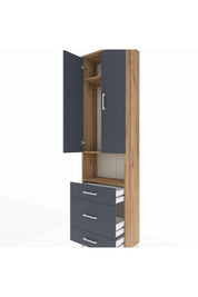 Arges Dolap 3 Raflı 3 Çekmeceli Tek Askılı 60x30x221 - S29M178V8A