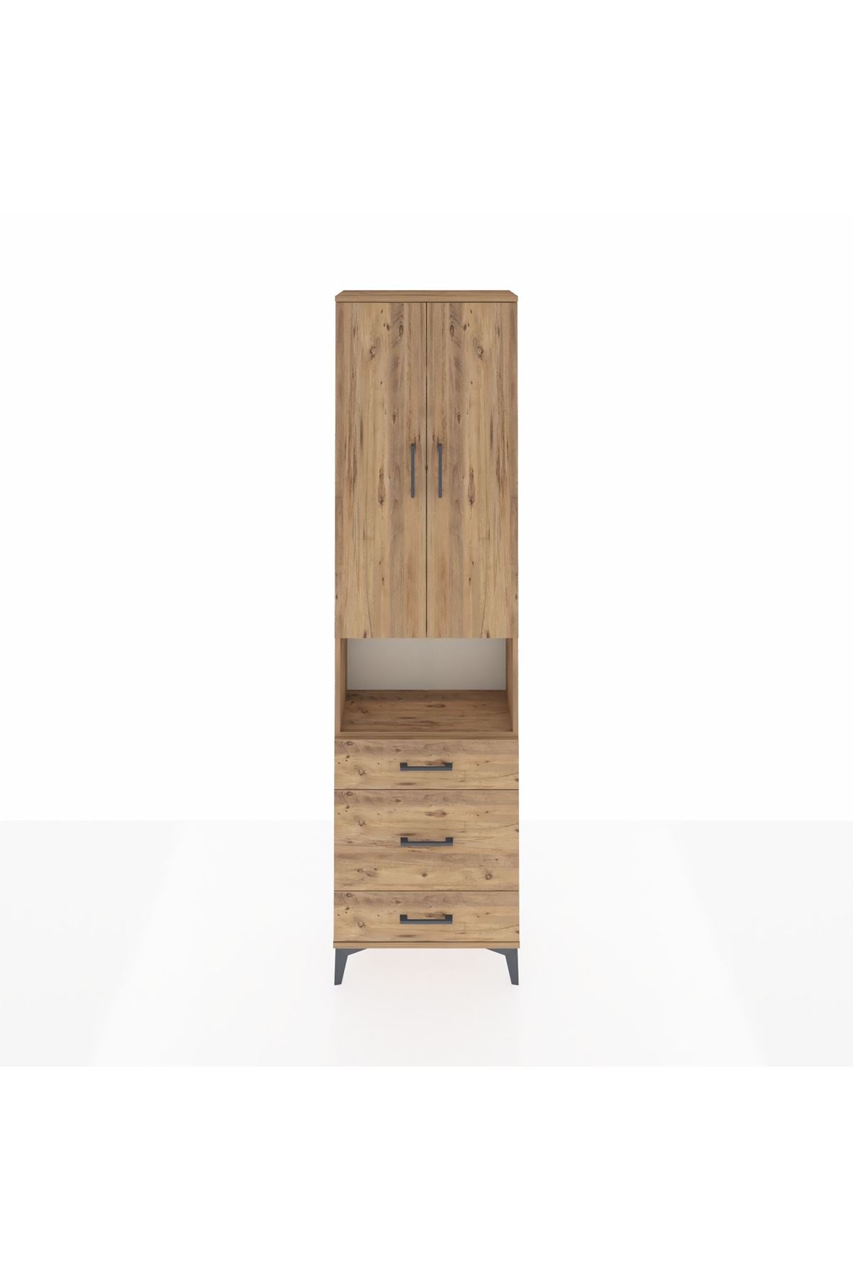 Arges Dolap 3 Raflı 3 Çekmeceli Tek Askılı 60x30x221 - S29M178V9A