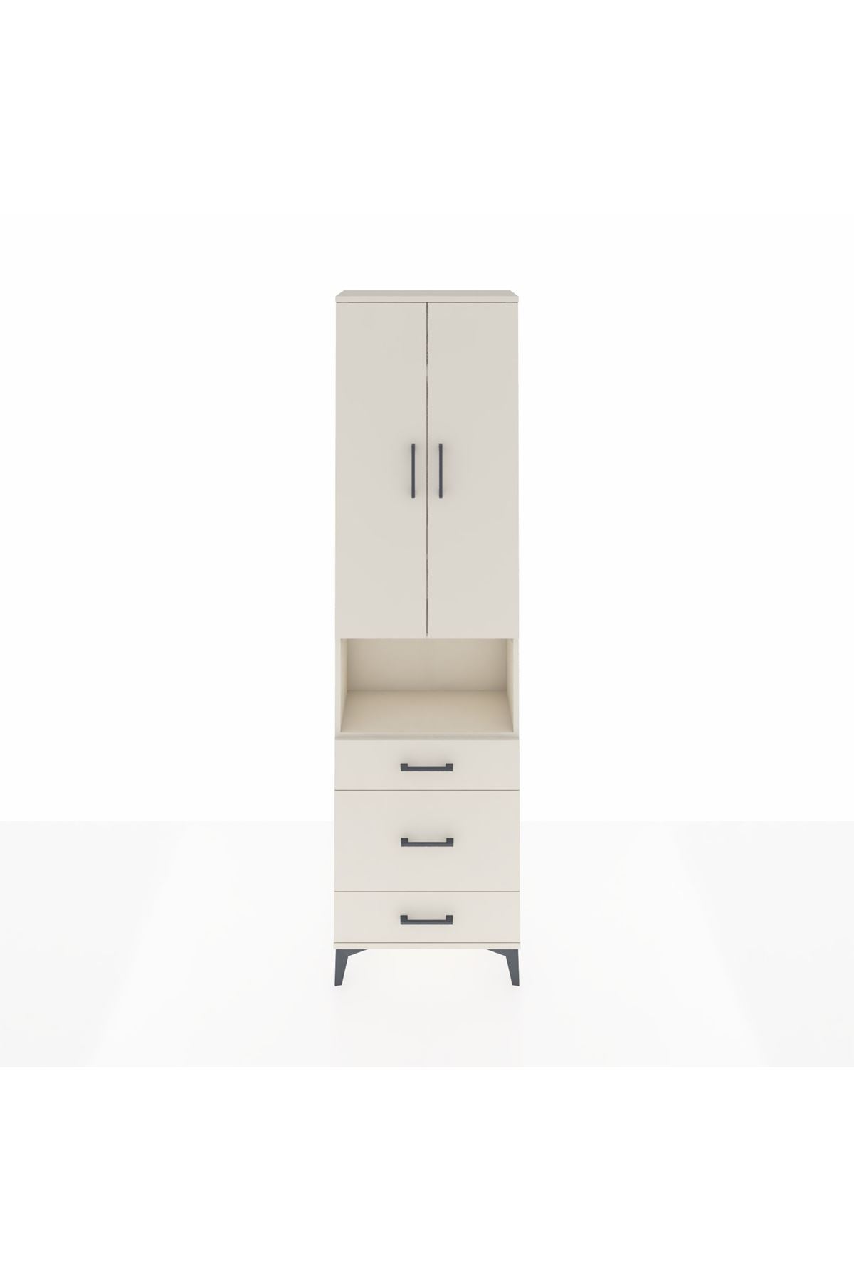 Arges Dolap 4 Raflı 3 Çekmeceli Tek Askılı 60x30x221 - S29M179V1A
