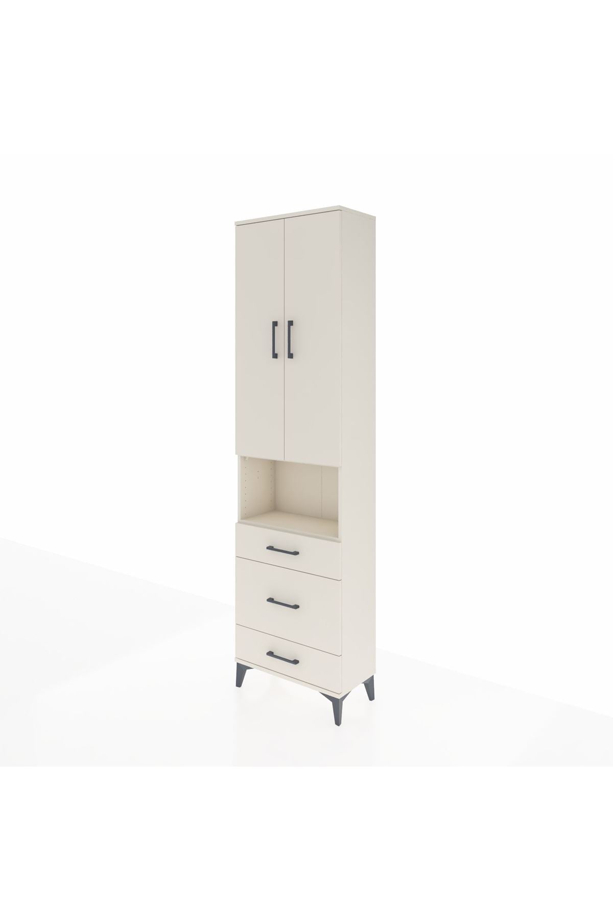 Arges Dolap 4 Raflı 3 Çekmeceli Tek Askılı 60x30x221 - S29M179V1A