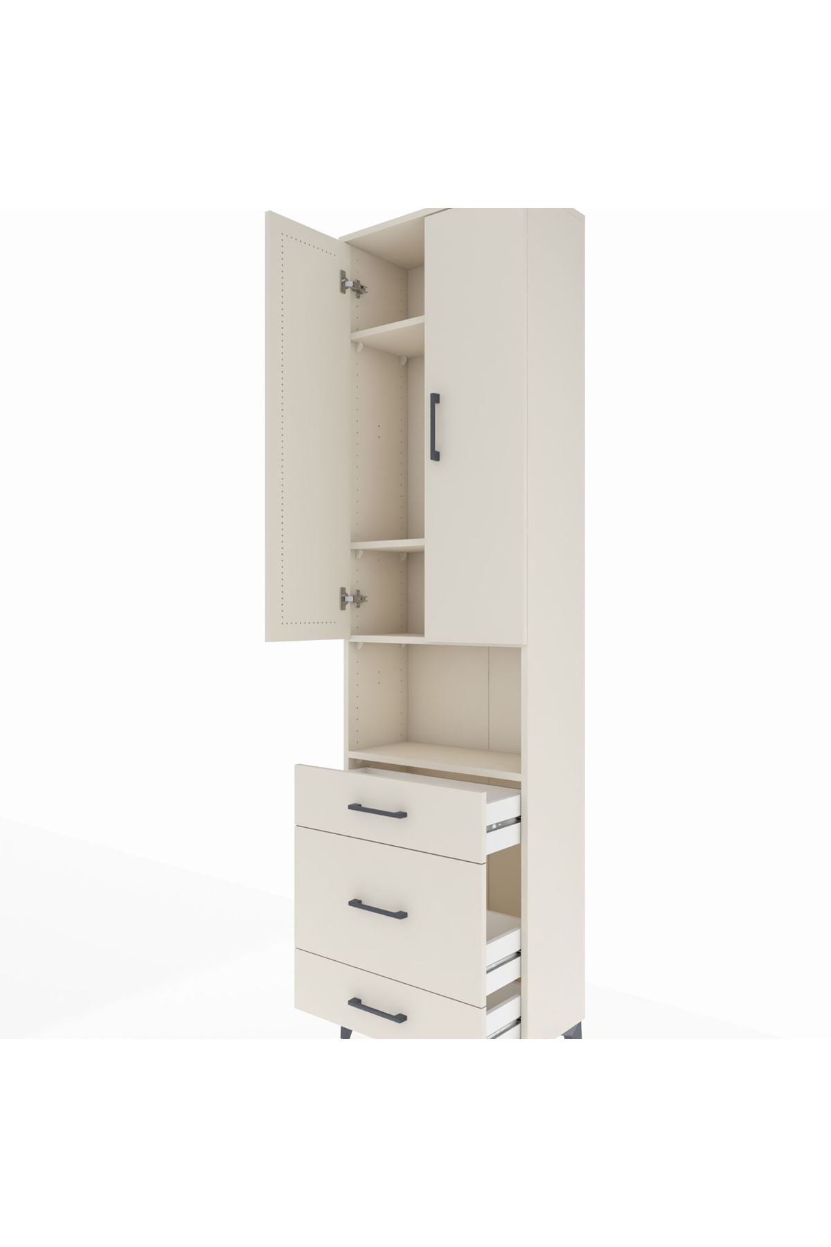 Arges Dolap 4 Raflı 3 Çekmeceli Tek Askılı 60x30x221 - S29M179V1A