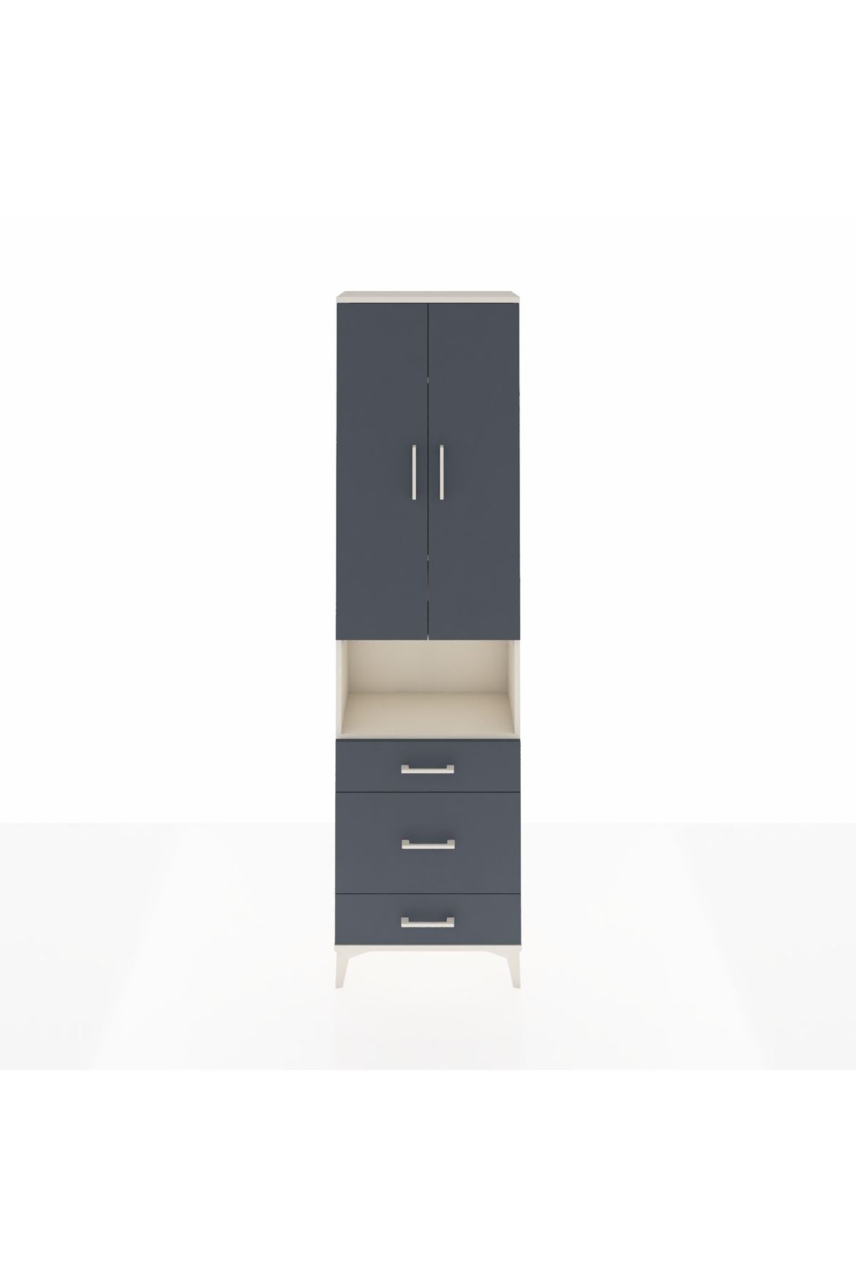 Arges Dolap 4 Raflı 3 Çekmeceli Tek Askılı 60x30x221 - S29M179V2A