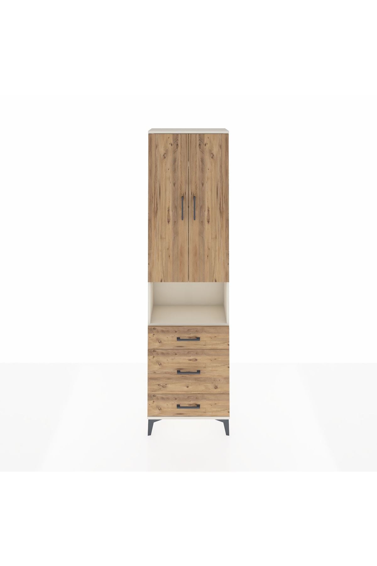 Arges Dolap 4 Raflı 3 Çekmeceli Tek Askılı 60x30x221 - S29M179V3A