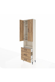 Arges Dolap 4 Raflı 3 Çekmeceli Tek Askılı 60x30x221 - S29M179V3A